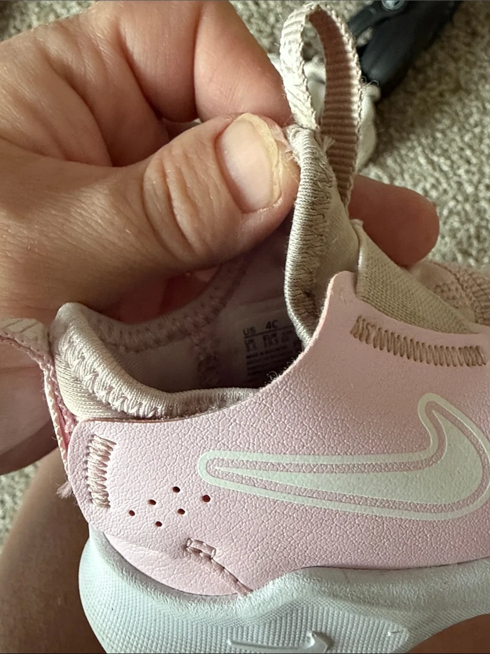 Nike Kids Pink Hook-and-Loop Athletic Sneakers
